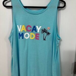 St. John's Bay Blue Graphic Tank Top
